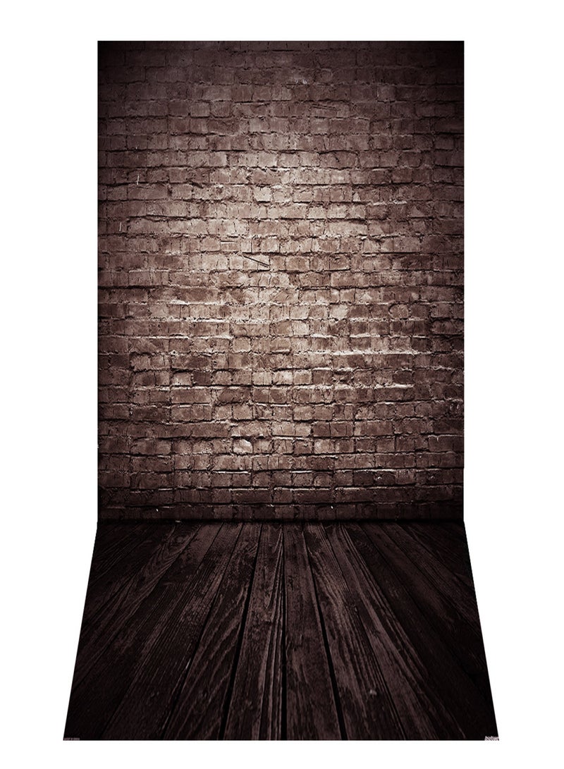 ANDOER 1.5* 2.1m/5* 7ft Retro Photography Background Abstract Old Master Brick Wall Wood Floor Backdrop Photo Studio Props - Image 1